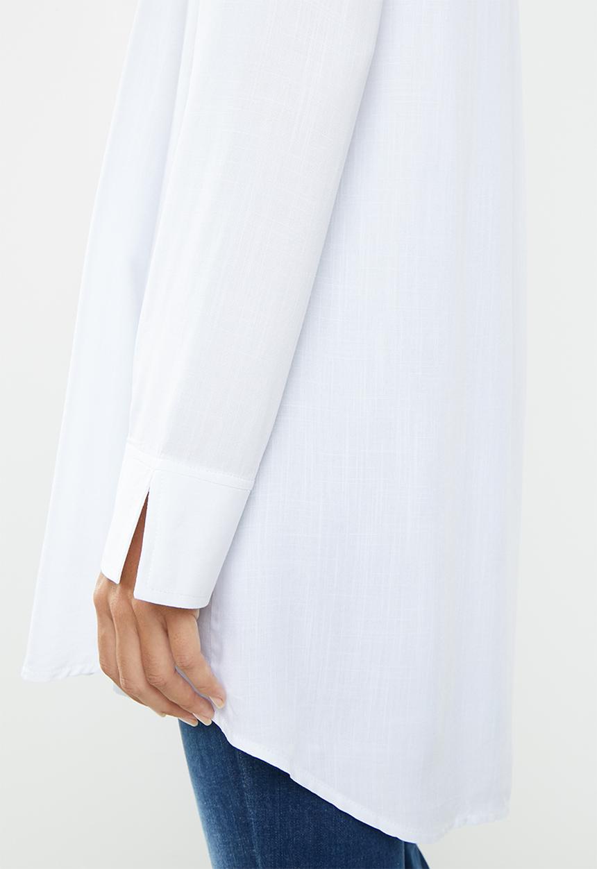 edit - Long Line viscose tunic - white
