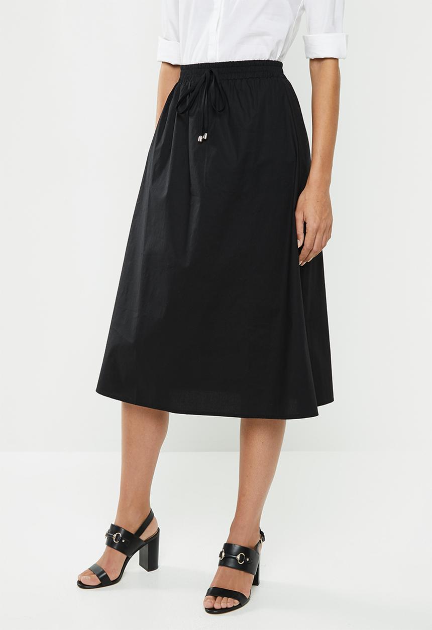 edit - Full skirt with elasticated band - black