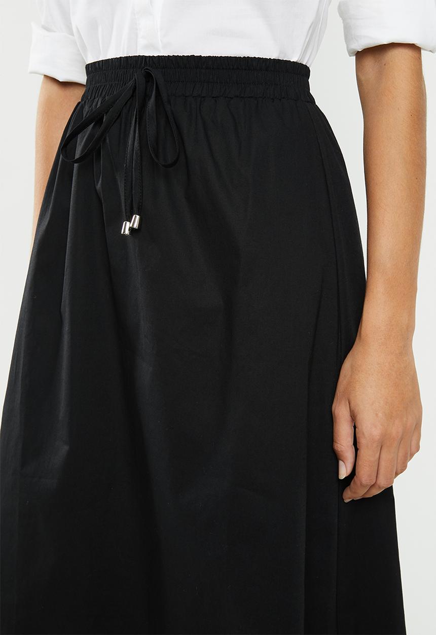 edit - Full skirt with elasticated band - black