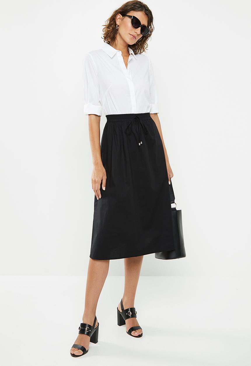 edit - Full skirt with elasticated band - black