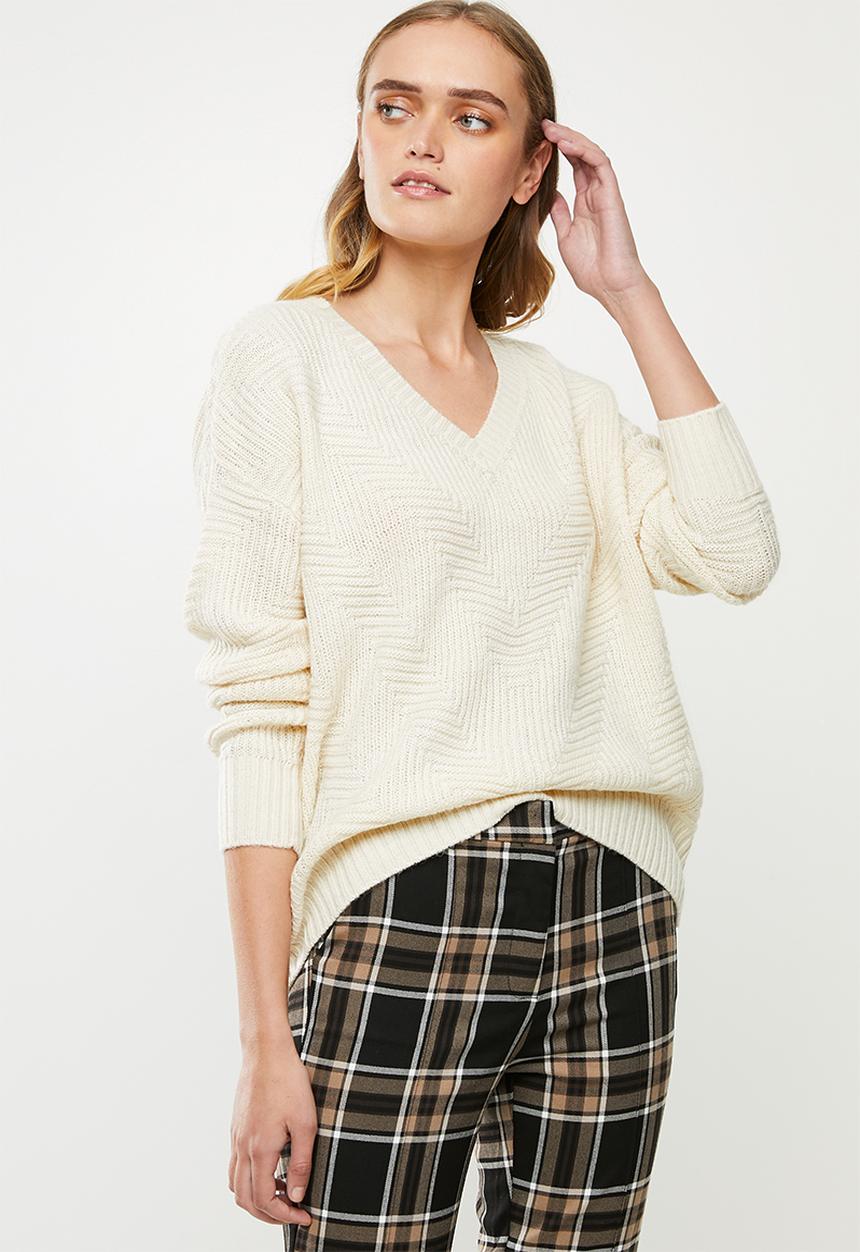 Vero Moda - Bandile long sleeve v-neck - neutral 