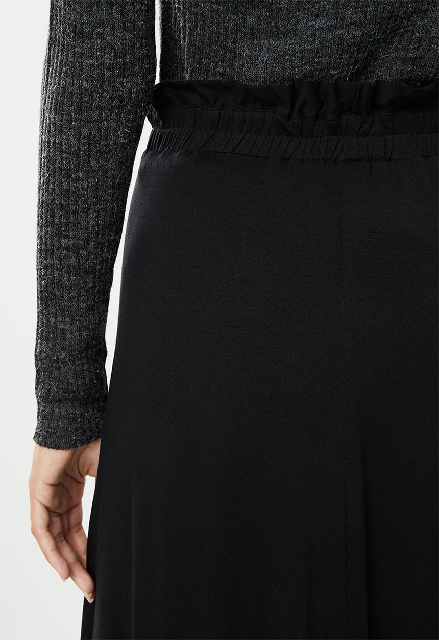 edit - Pull on knit midi skirt - black