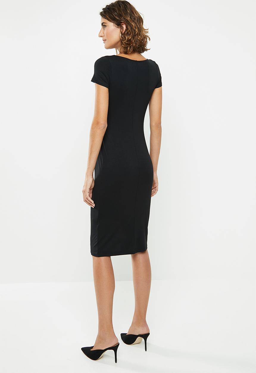edit - Side knot mdi dress - black