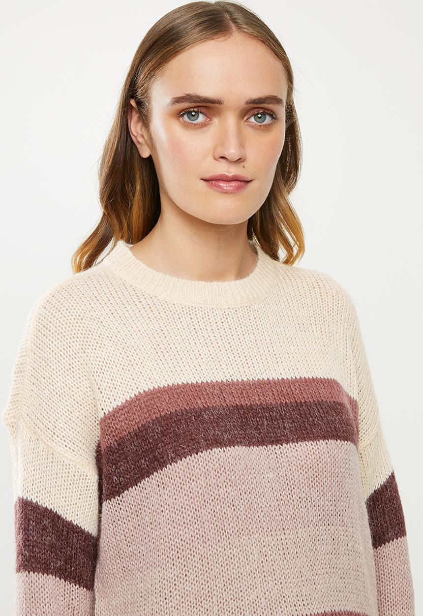 Jacqueline de Yong - Cordella pullover - cream & pink 