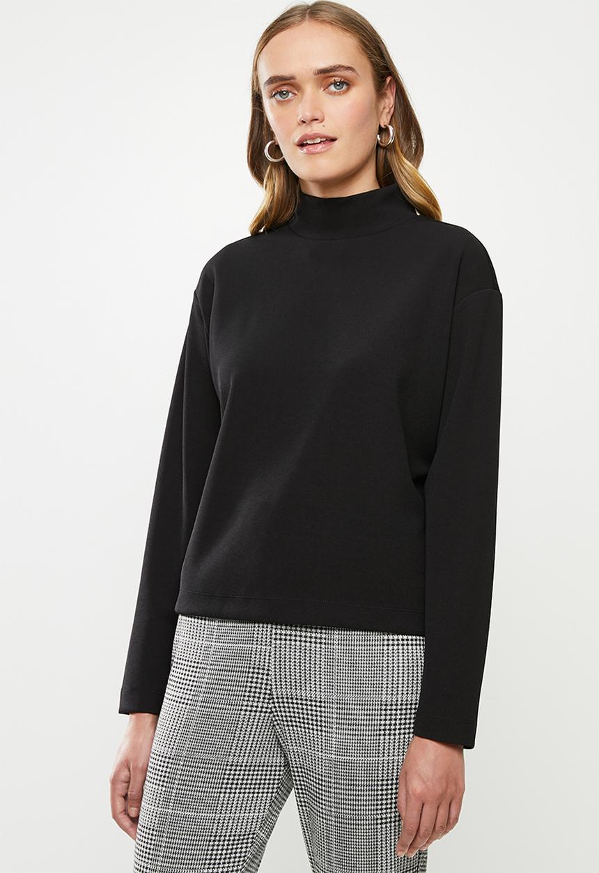 Jacqueline de Yong - Willow high neck top - black