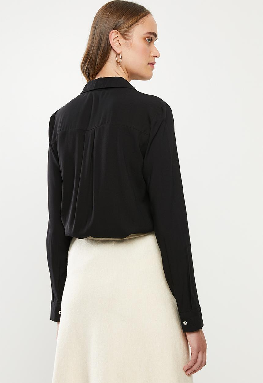 Jacqueline de Yong - Opal long sleeve shirt - black