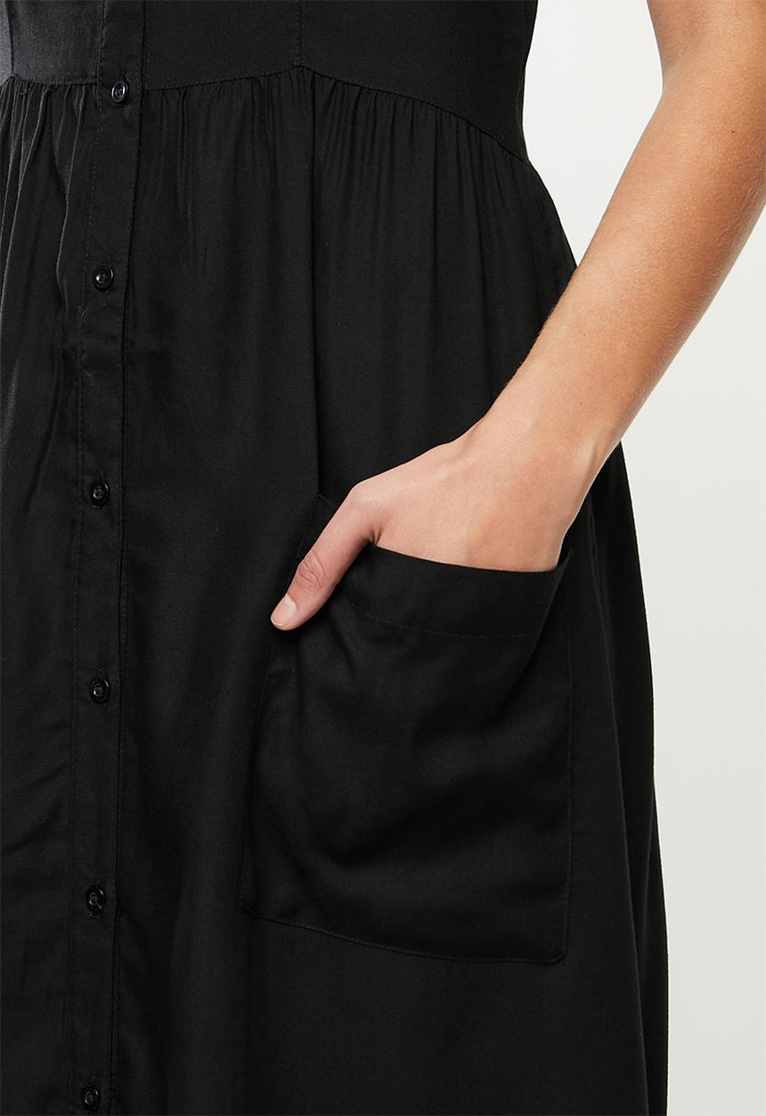 Jacqueline de Yong - Kitti short sleeve midi dress - black