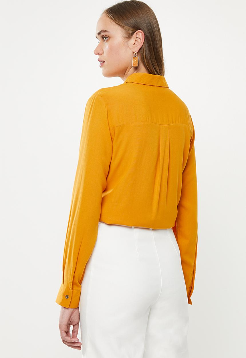 Jacqueline de Yong - Opal long sleeve shirt - inca gold
