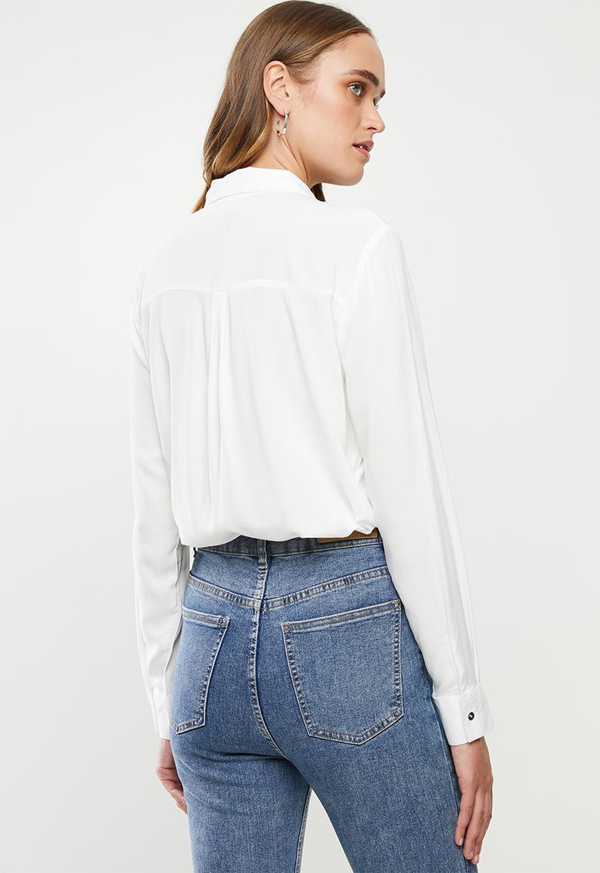 Jacqueline de Yong - Opal long sleeve shirt - white