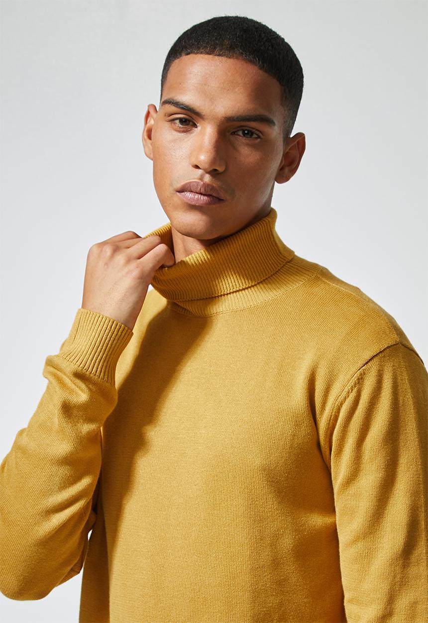 Superbalist - Premium slim fit roll neck knit - mustard