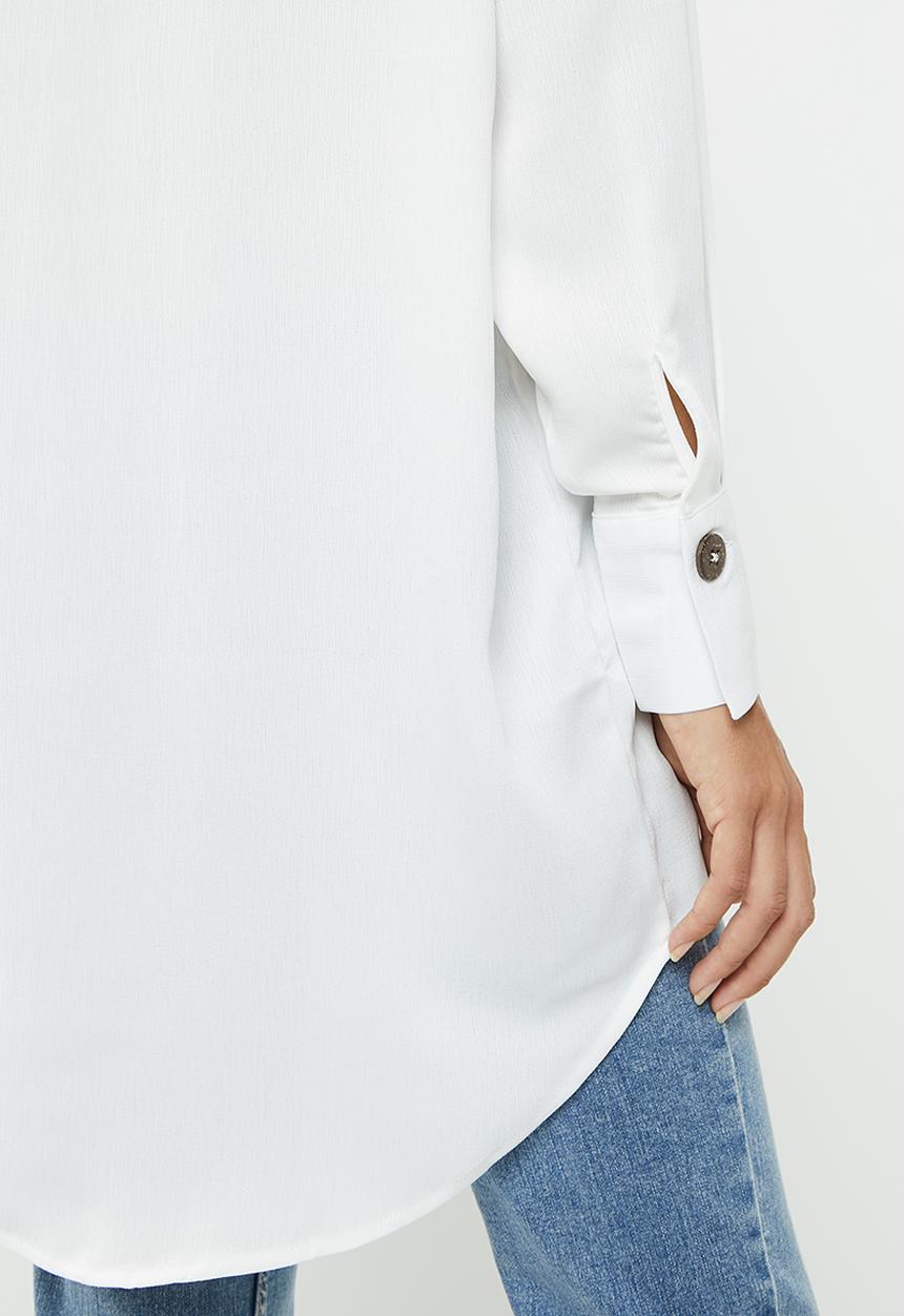 Jacqueline de Yong - Shane long sleeve loose shirt - white 