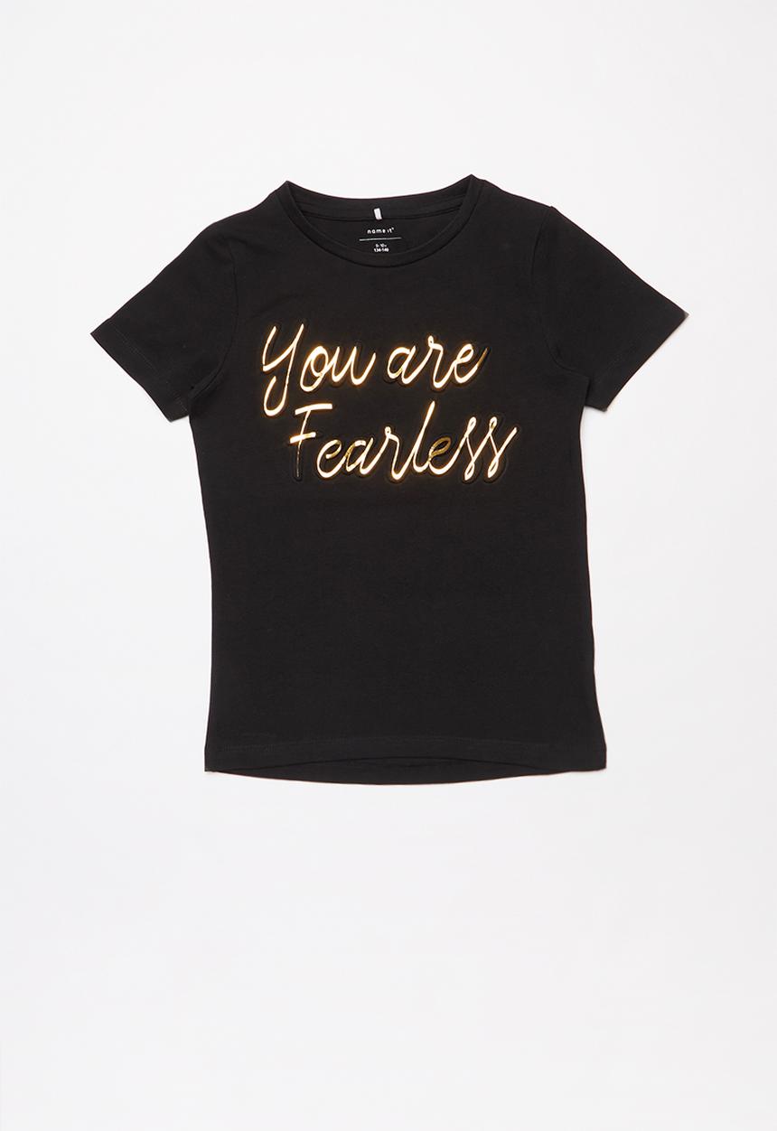 Name It - Lina short sleeve slim top - black