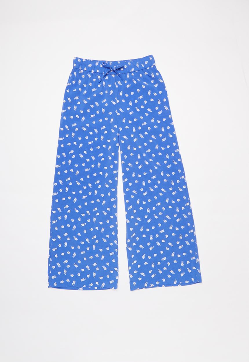 Name It - Lala wide pant - blue & white