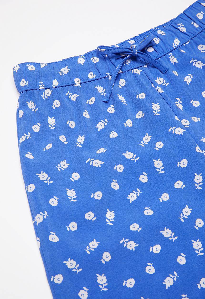 Name It - Lala wide pant - blue & white