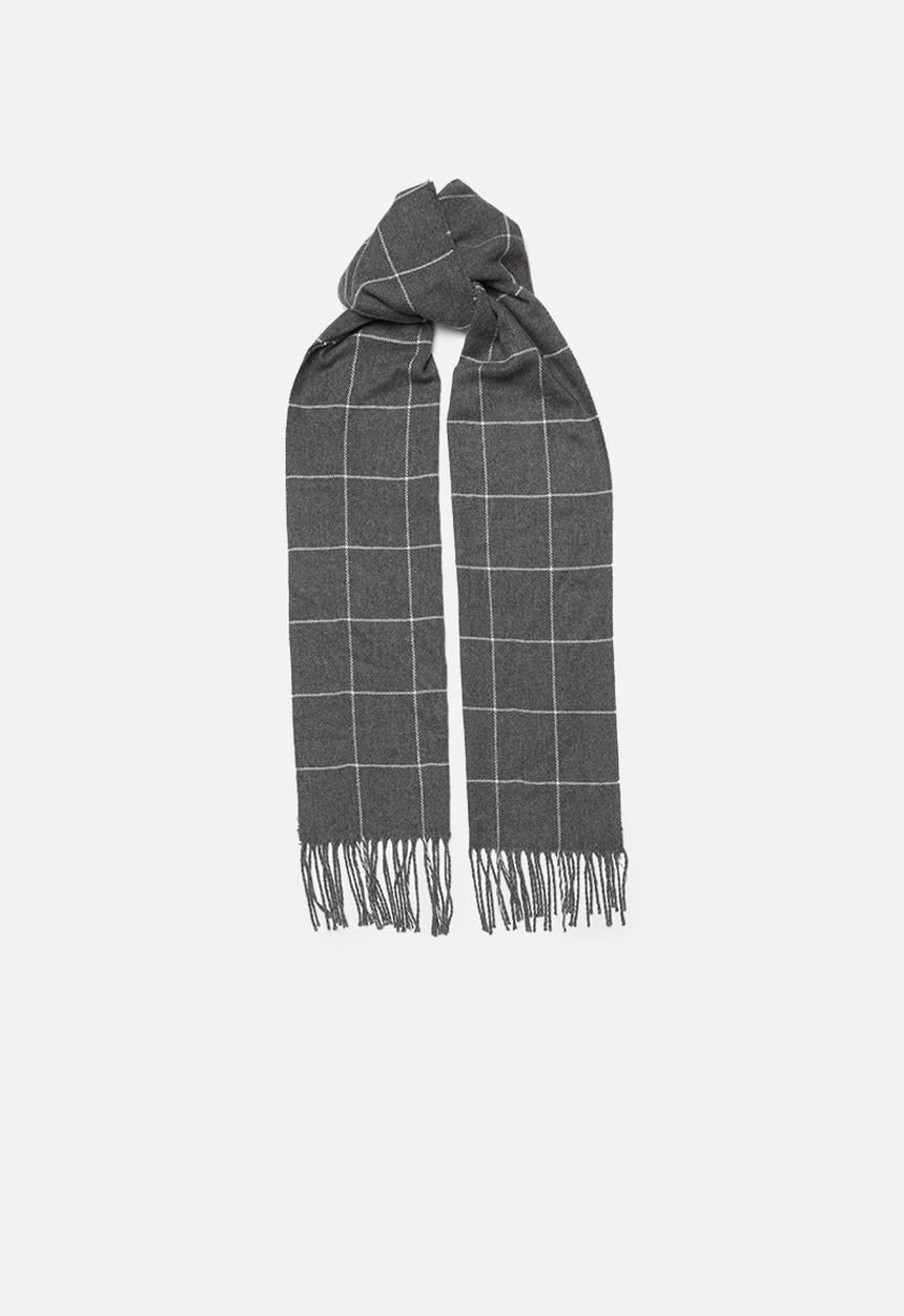 edit - Lunaria check scarf - grey & white 