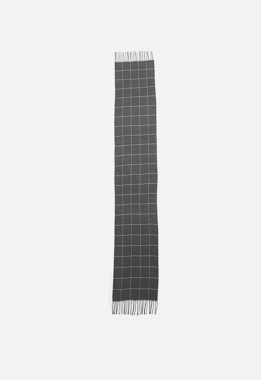 edit - Lunaria check scarf - grey & white 