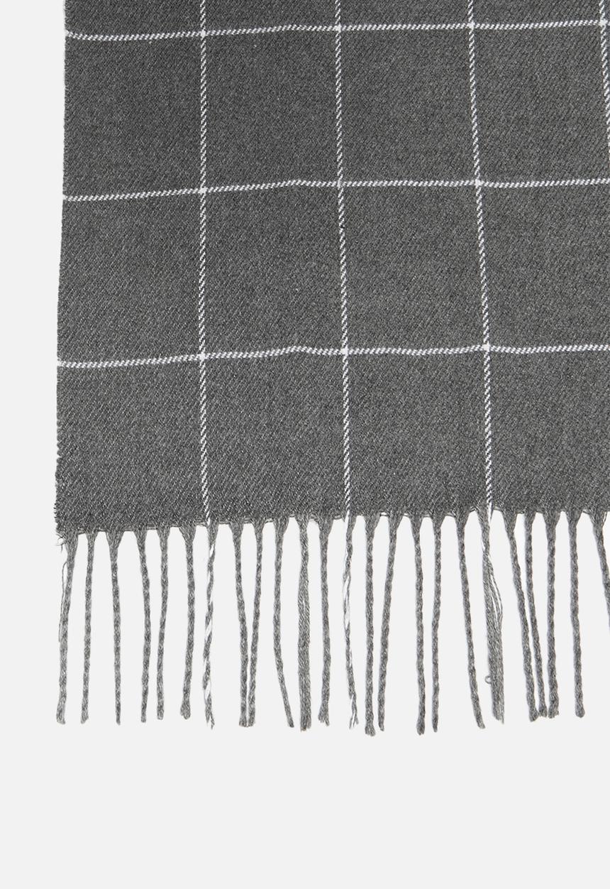 edit - Lunaria check scarf - grey & white 