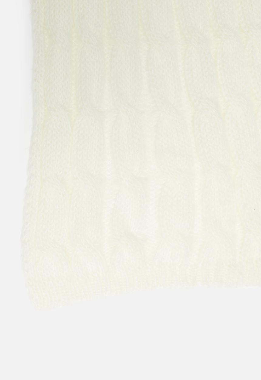 edit - Eustoma longer length scarf - white 