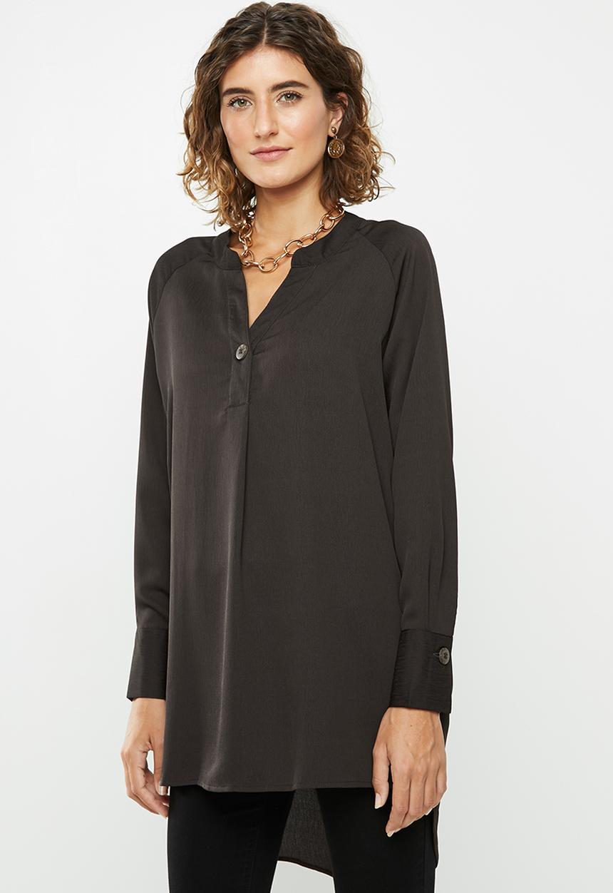 Jacqueline de Yong - Shane long sleeve loose shirt - dark brown
