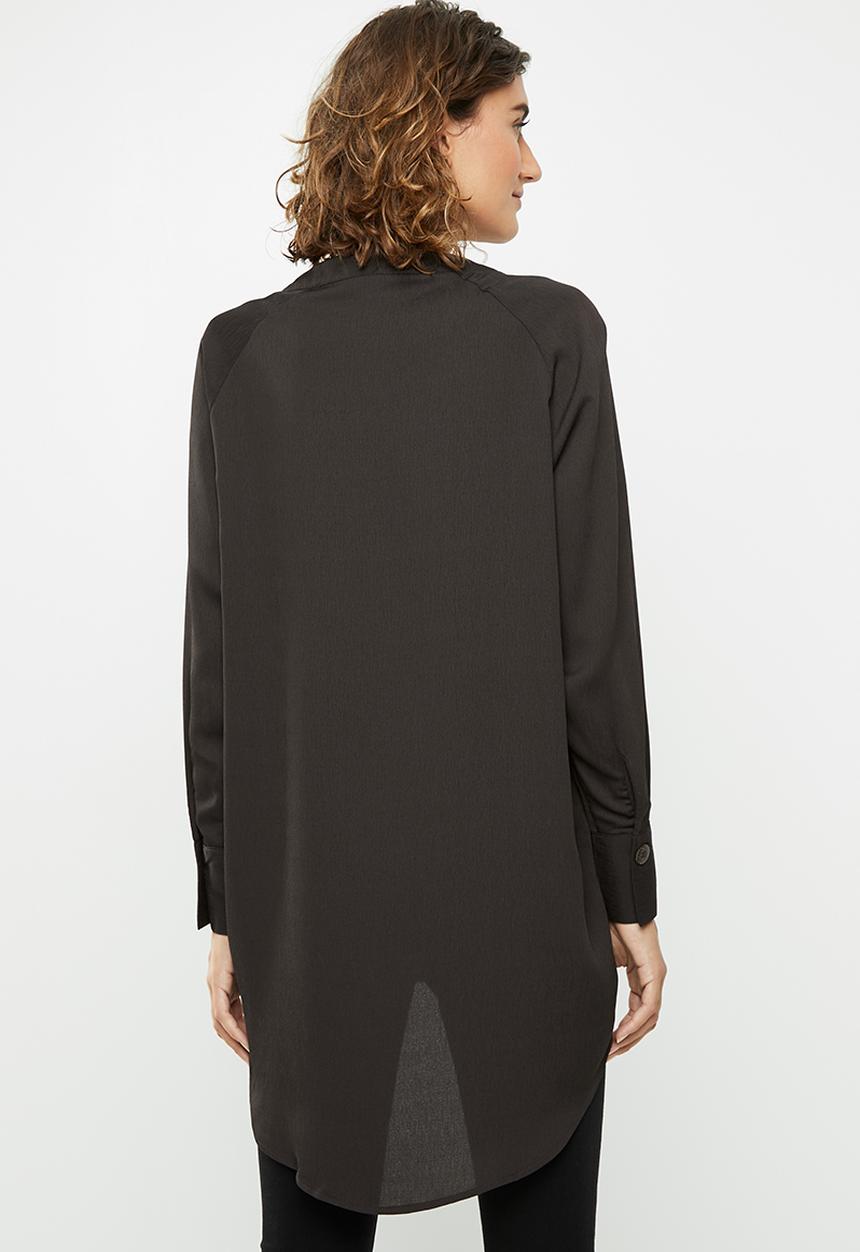 Jacqueline de Yong - Shane long sleeve loose shirt - dark brown