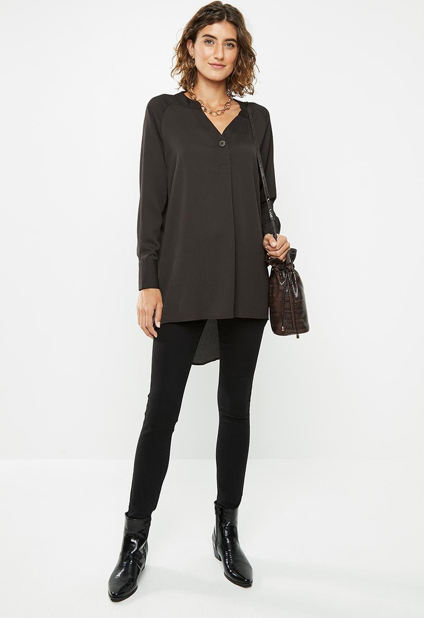 Jacqueline de Yong - Shane long sleeve loose shirt - dark brown