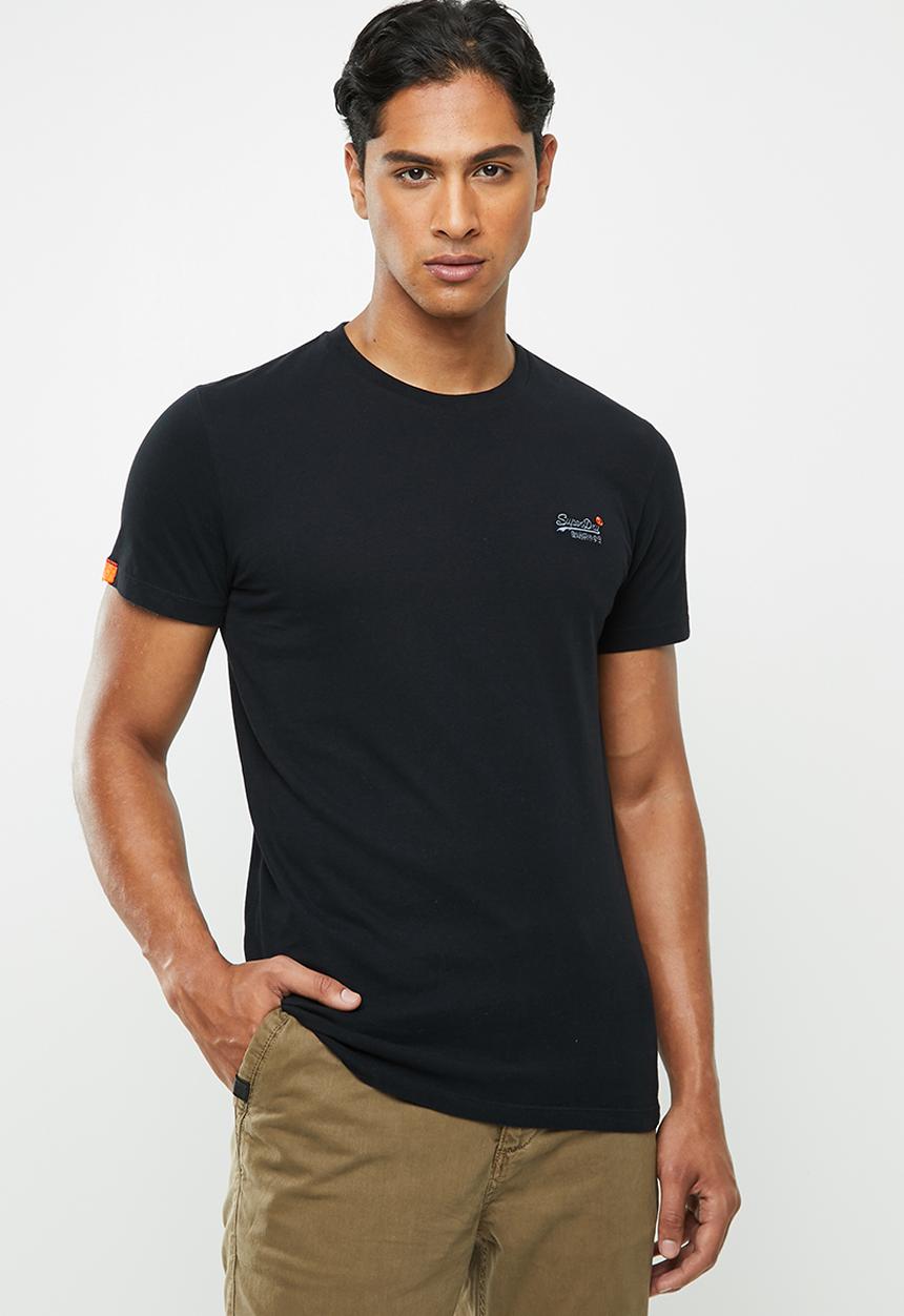 Superdry. - Orange label vintage embroidery tee - black