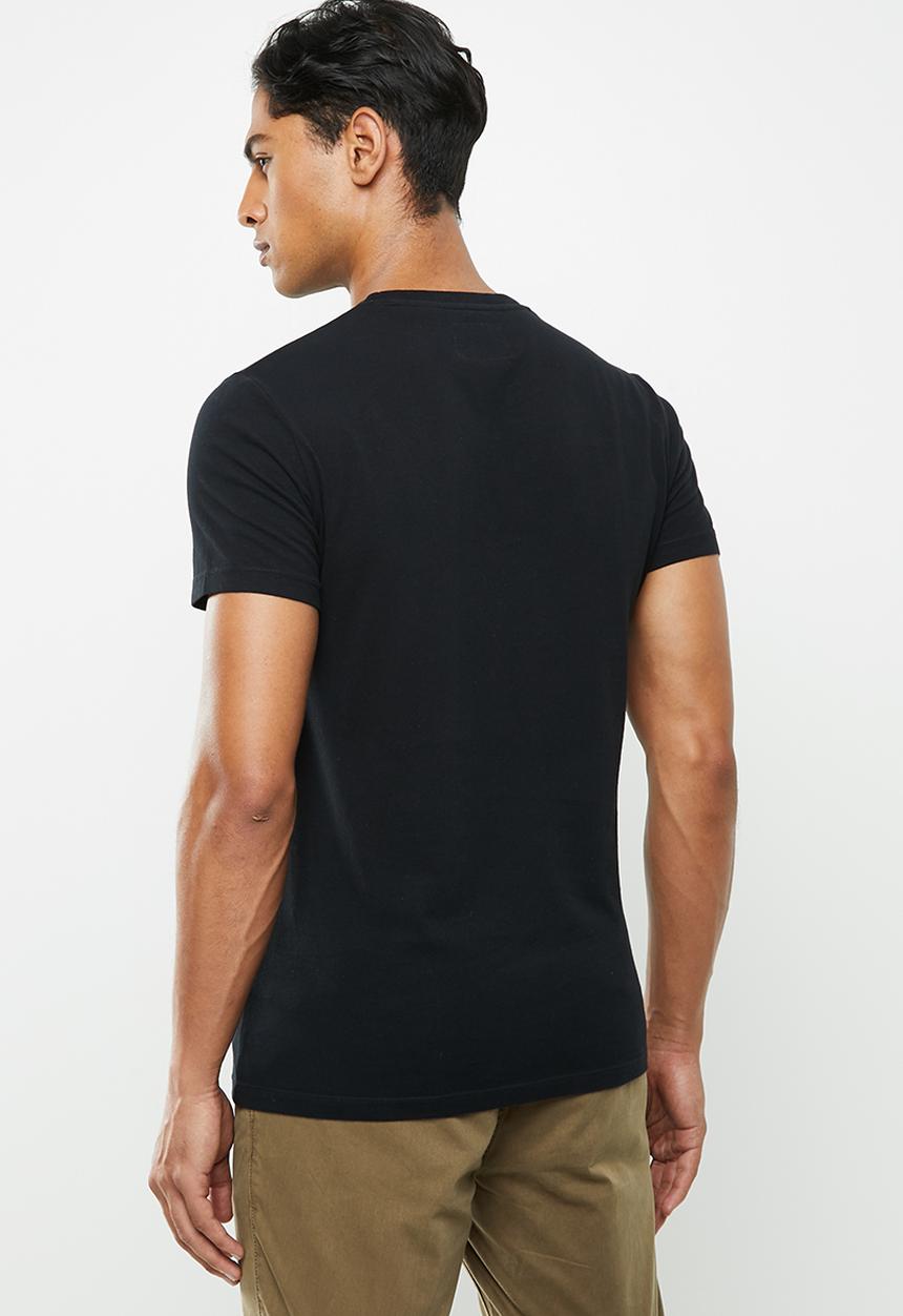 Superdry. - Orange label vintage embroidery tee - black
