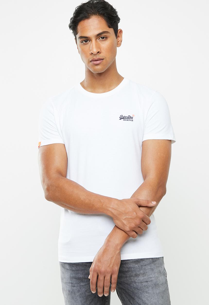 Superdry. - Orange label vintage embroidery tee - white