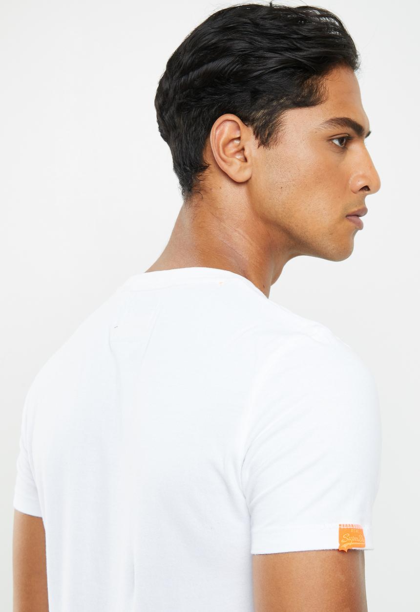 Superdry. - Orange label vintage embroidery tee - white