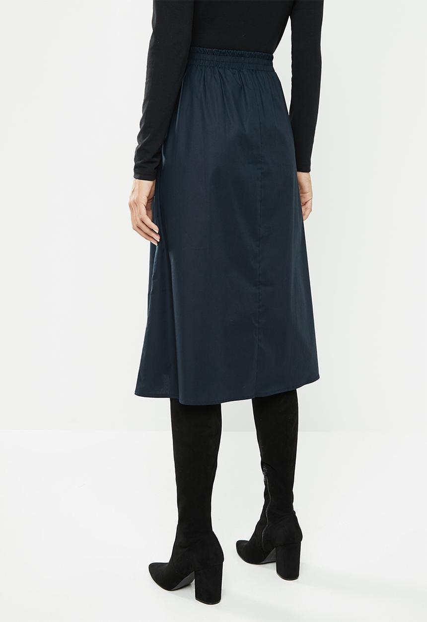 edit - Full skirt with elasticated band - navy