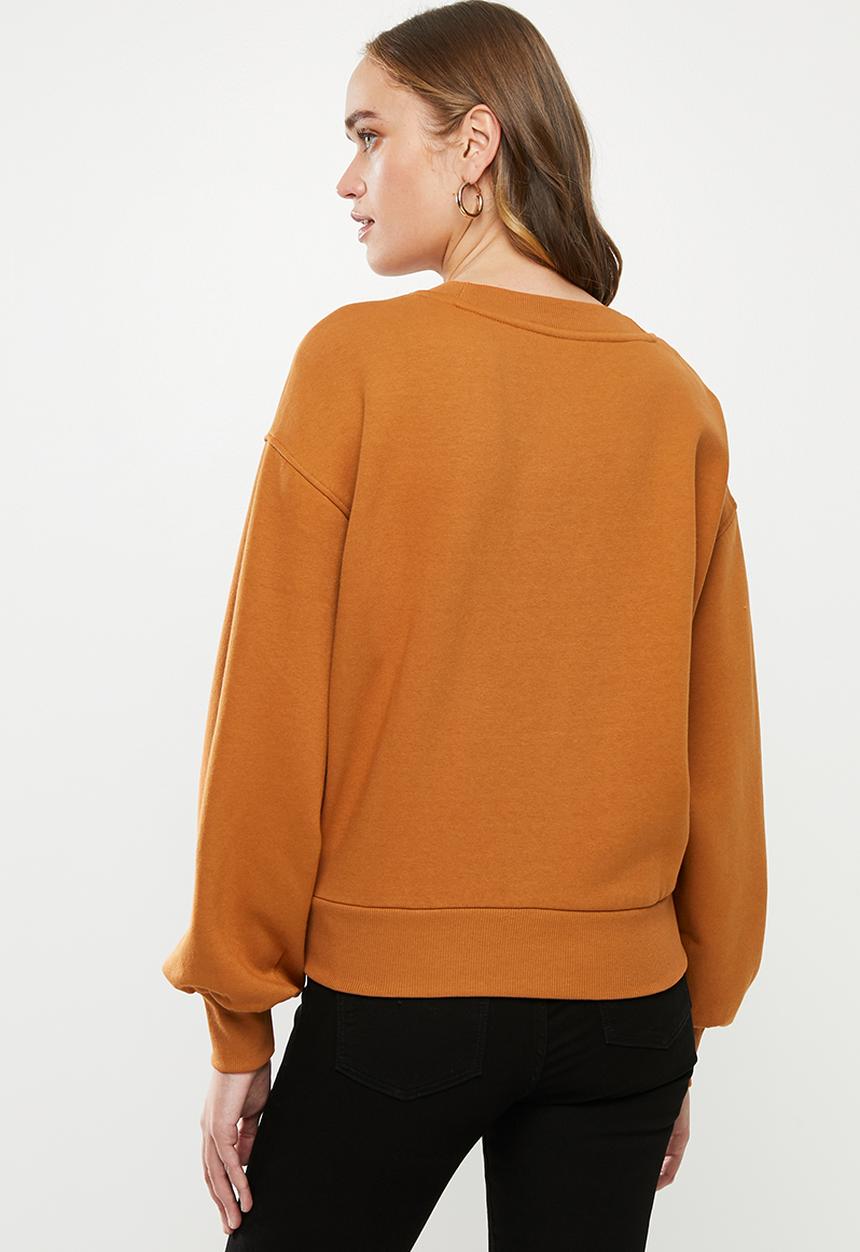 ONLY - Katy long sleeve o-neck sweat - brown 