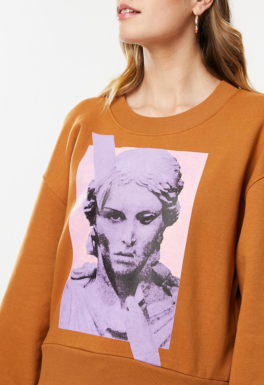 ONLY - Katy long sleeve o-neck sweat - brown 