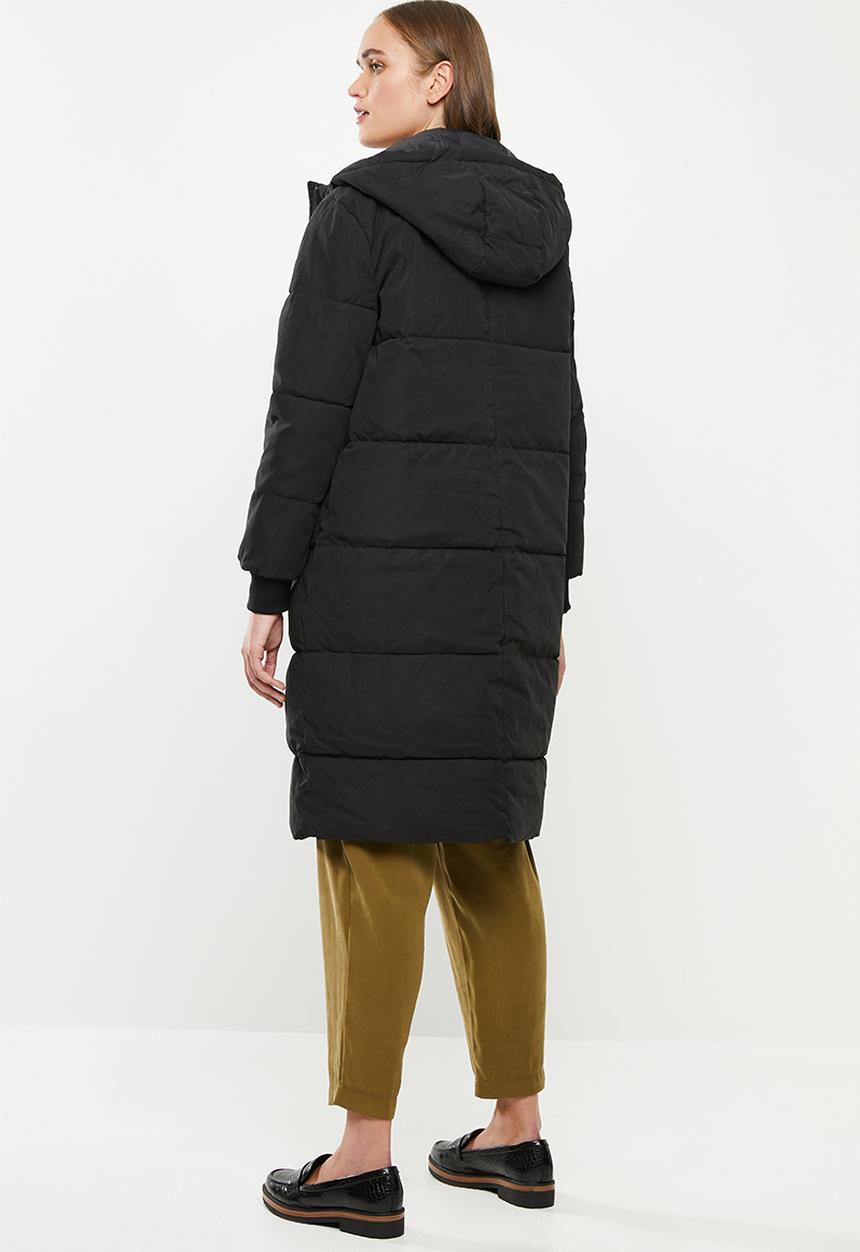Jacqueline de Yong - Noble extra long padded jacket - black