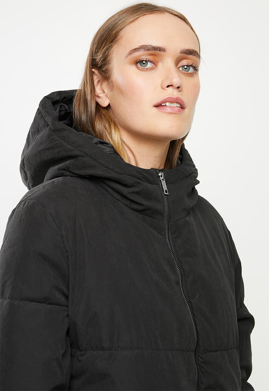 Jacqueline de Yong - Noble extra long padded jacket - black