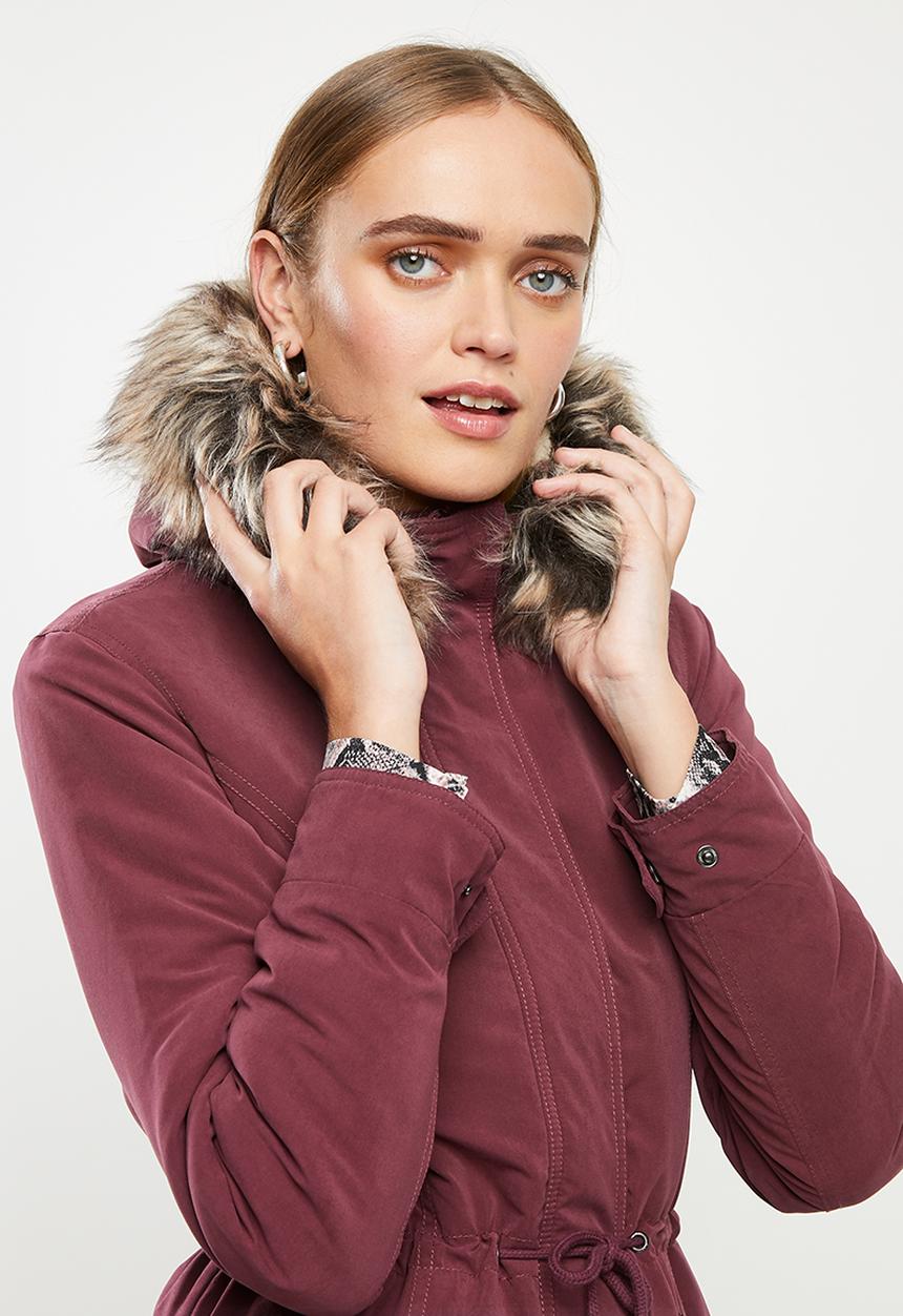 ONLY - New lucca parka jacket - burgundy 