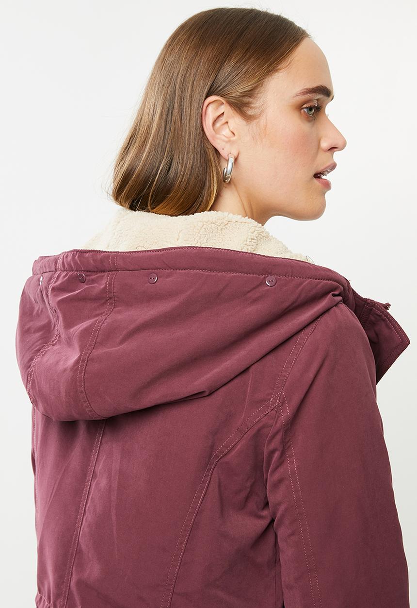 ONLY - New lucca parka jacket - burgundy 