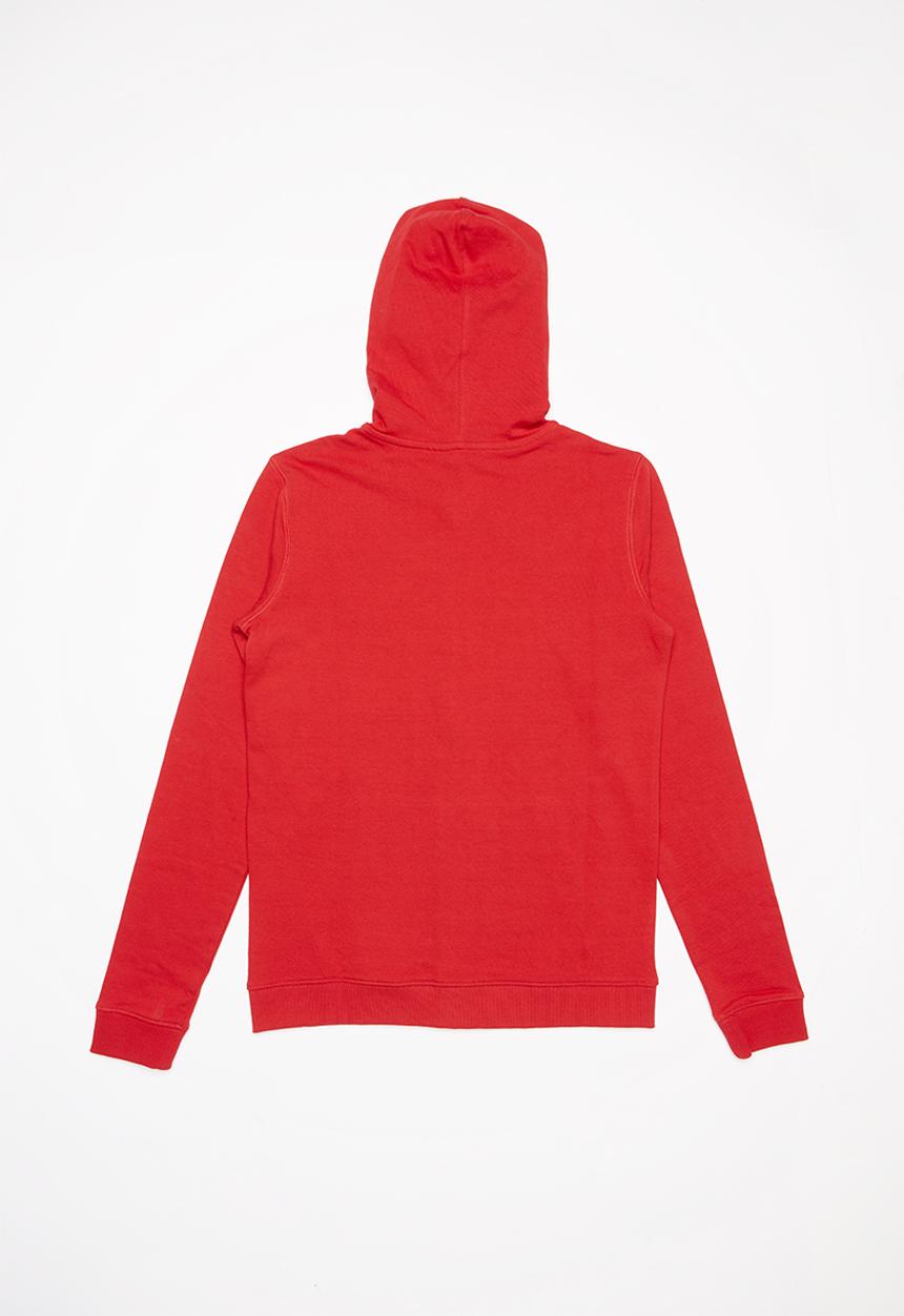 GUESS - Long sleeve guess fleece zip through hoody - red 