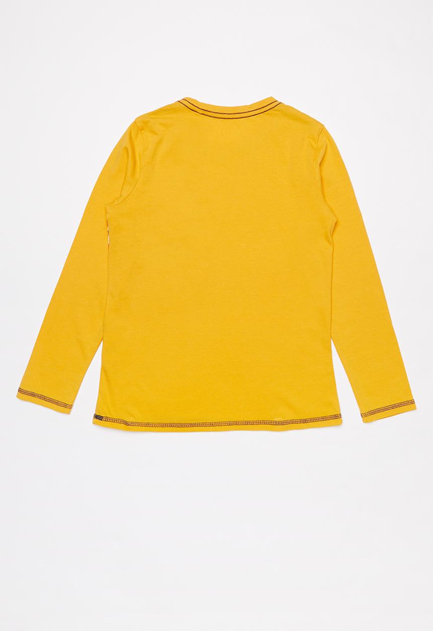 GUESS - Long sleeve Guess distressed triangle tee - yellow