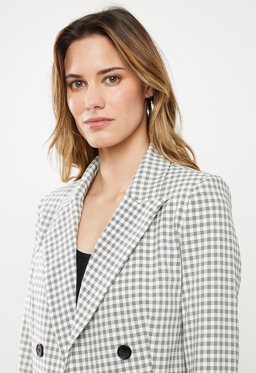 Missguided - Checked blazer - grey
