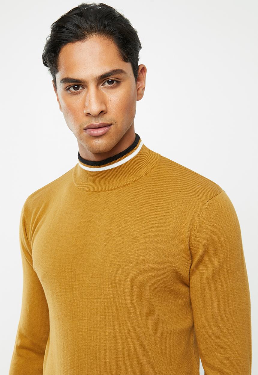 Brave Soul - Hallis turtleneck knitwear - mustard