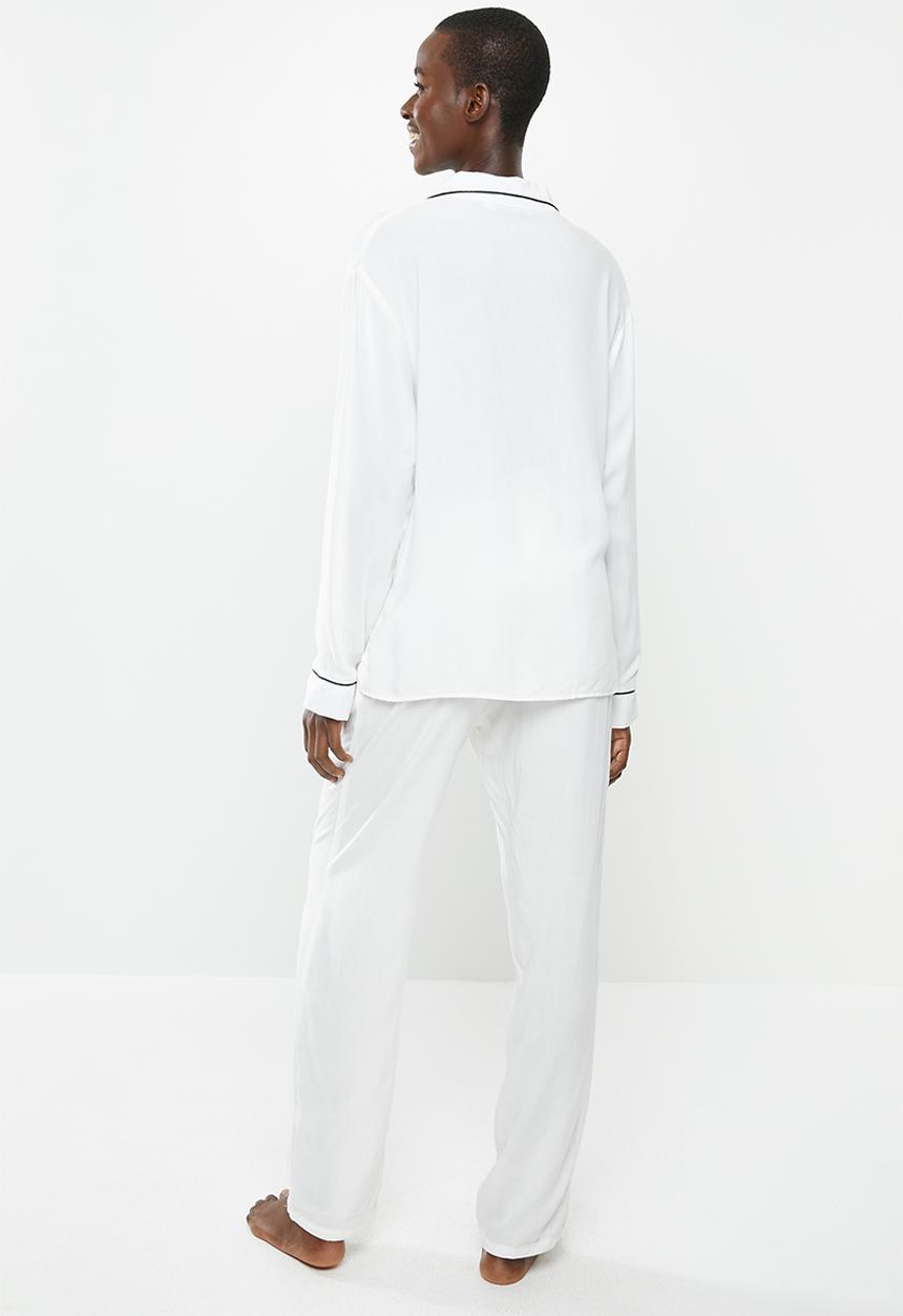 Superbalist - Sleep shirt & pants set - black & white