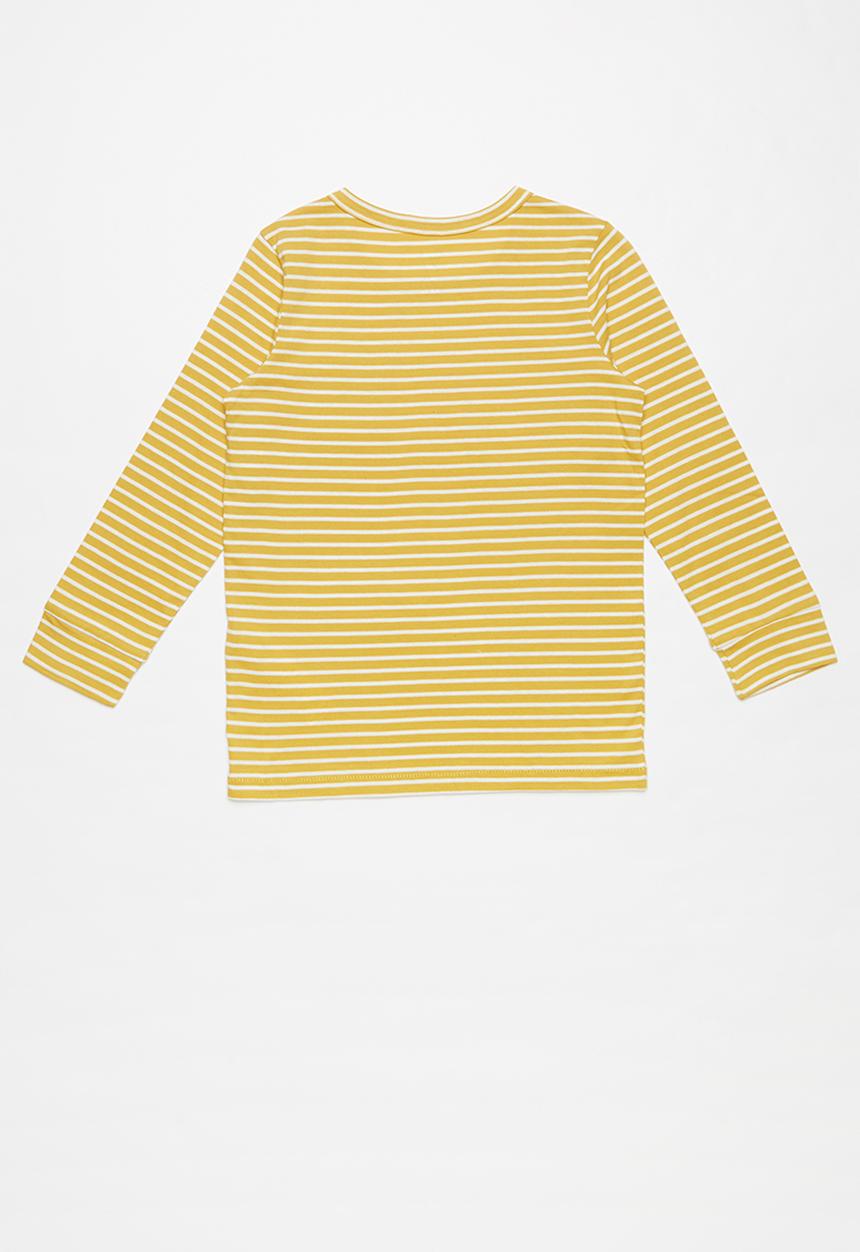 Cotton On - Core long sleeve tee - yellow & white 