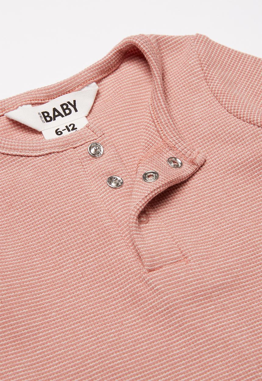 Cotton On - Austin long sleeve placket top - pink 