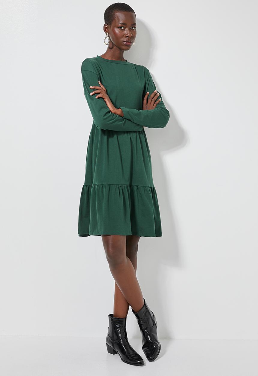 Superbalist - Long sleeve babydoll dress - green