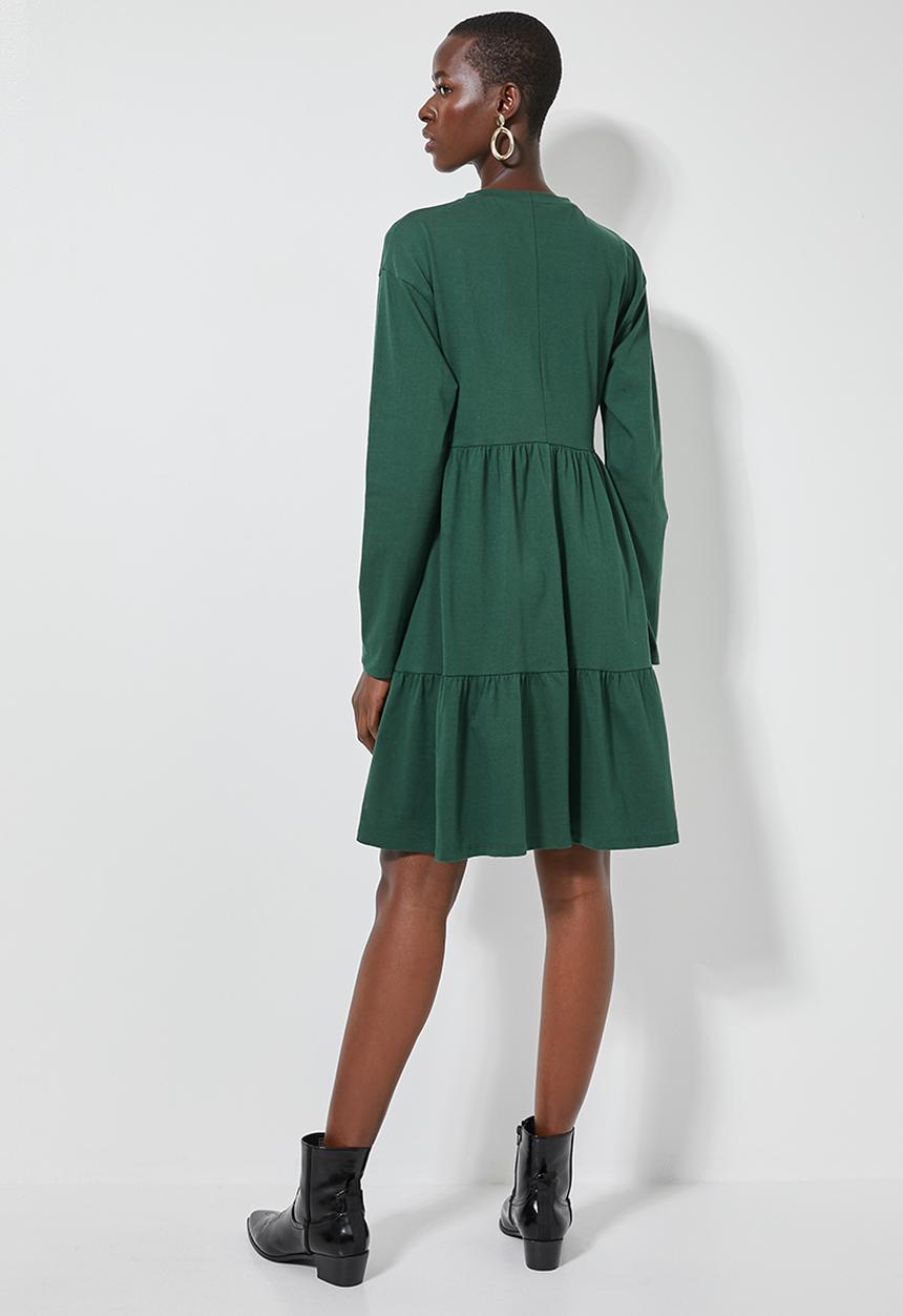 Superbalist - Long sleeve babydoll dress - green