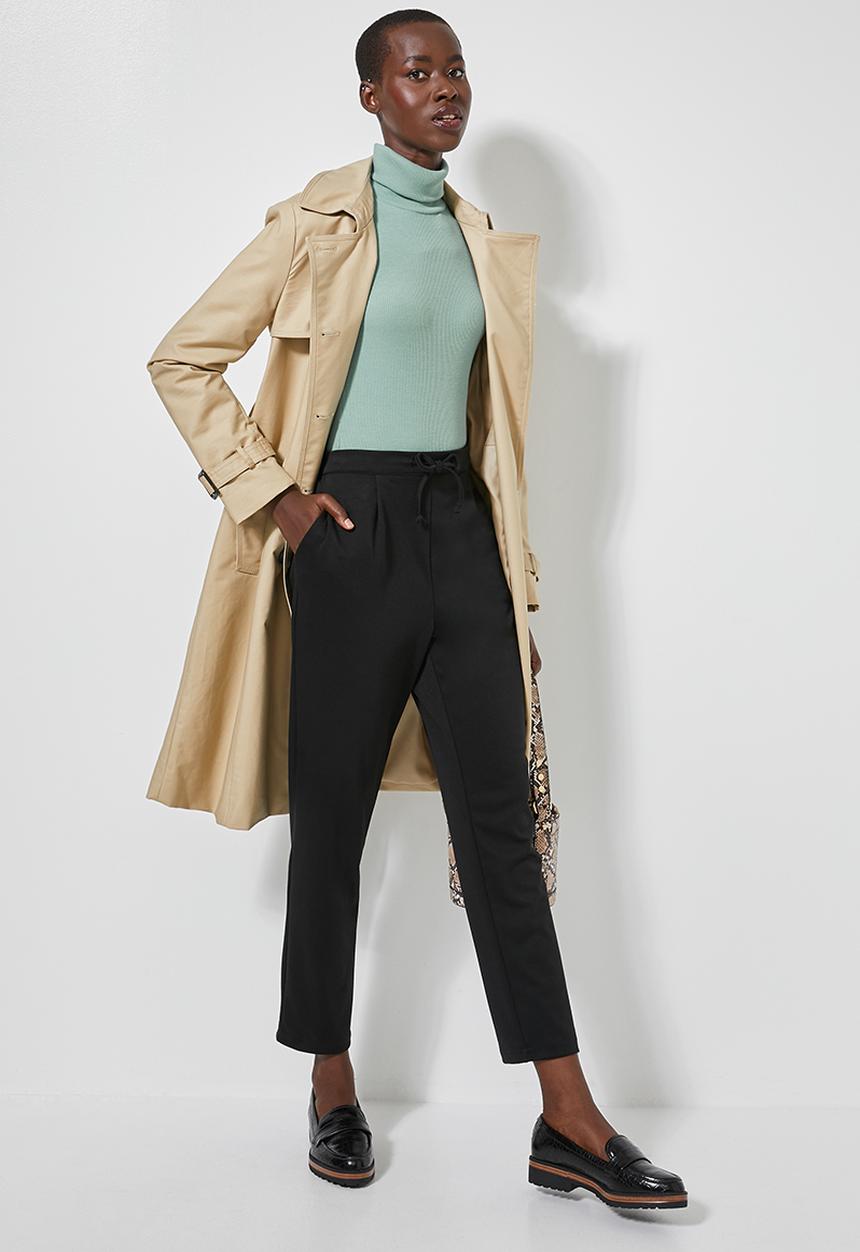 Superbalist - Stretch rib poloneck top - green