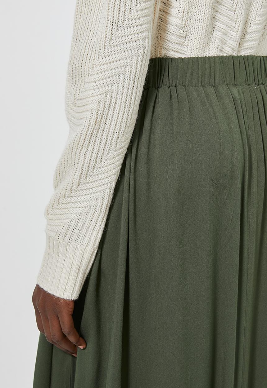 Superbalist - Inverted pleat midi skirt - khaki