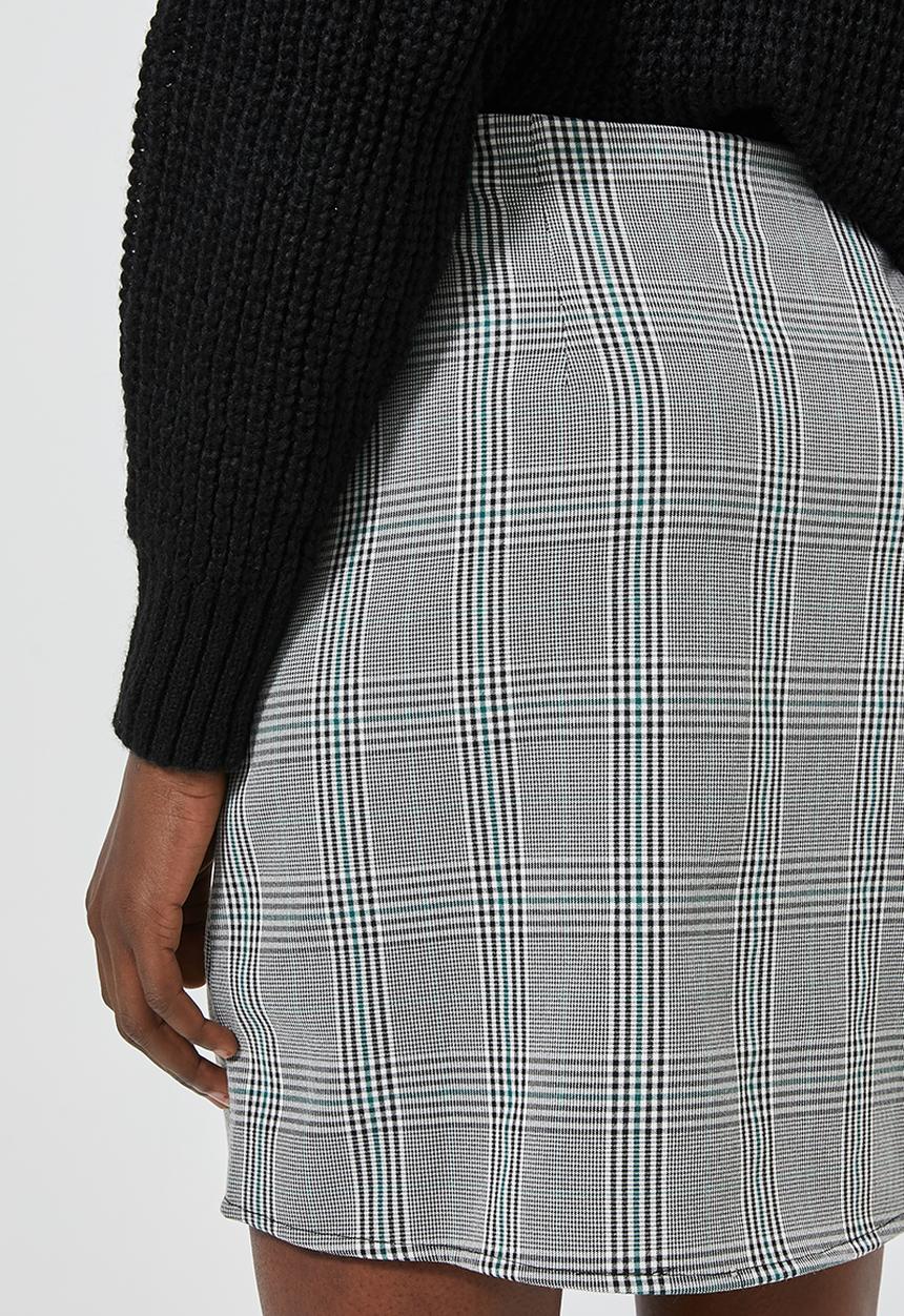 Superbalist - Check button through mini skirt - multi 