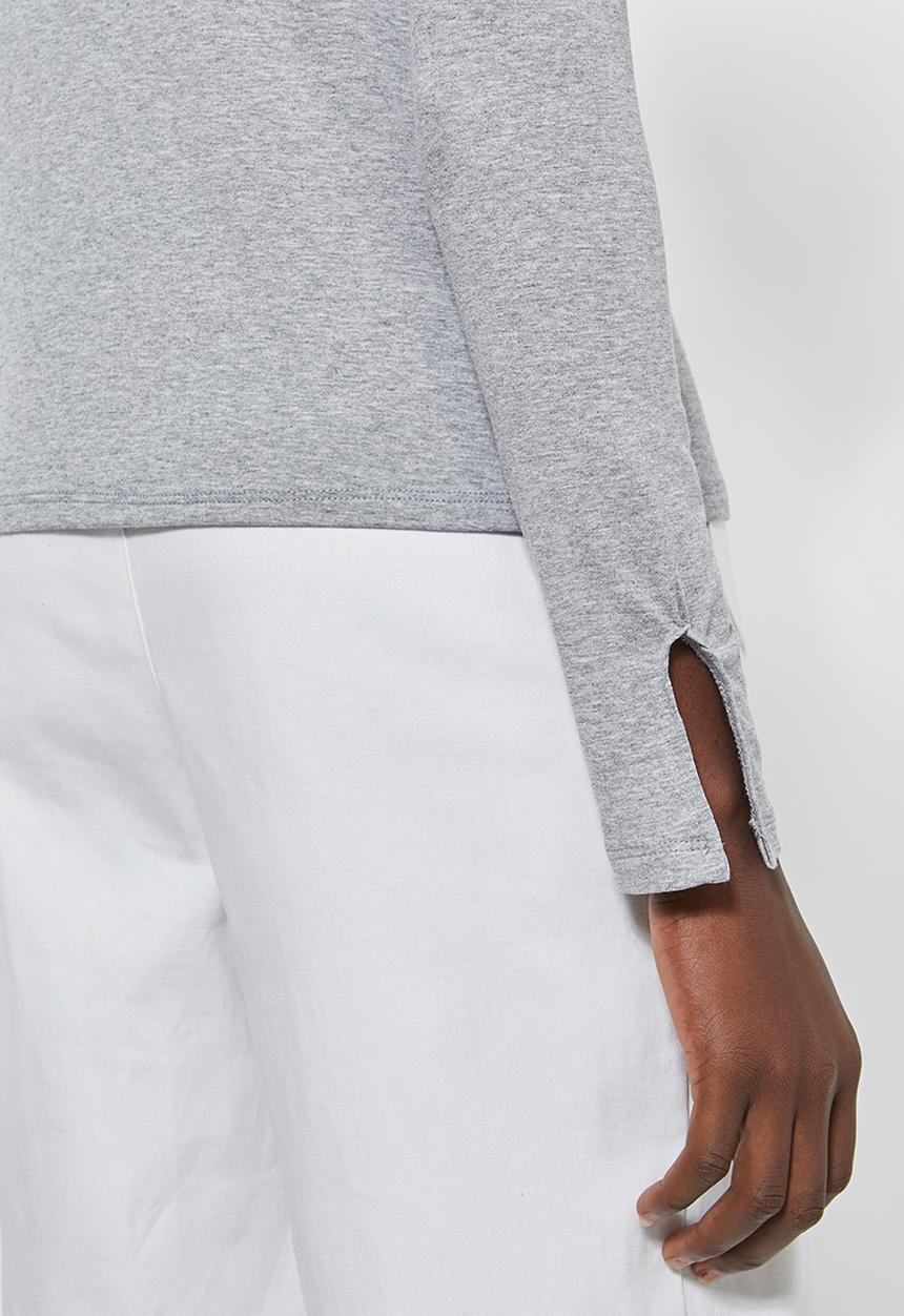 Superbalist - Grown on neck long sleeve fitted top - grey