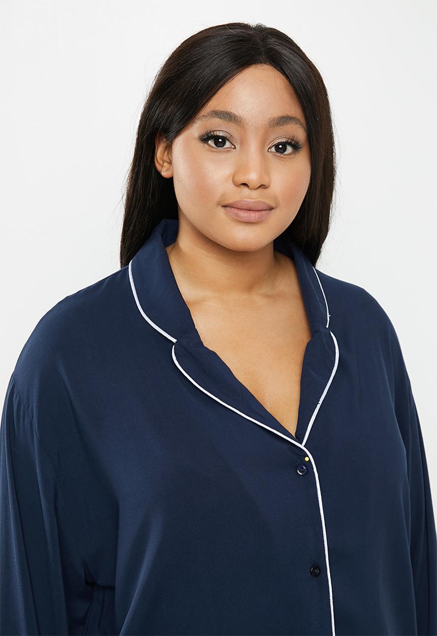 Superbalist - Plus sleep shirt & shorts set - navy